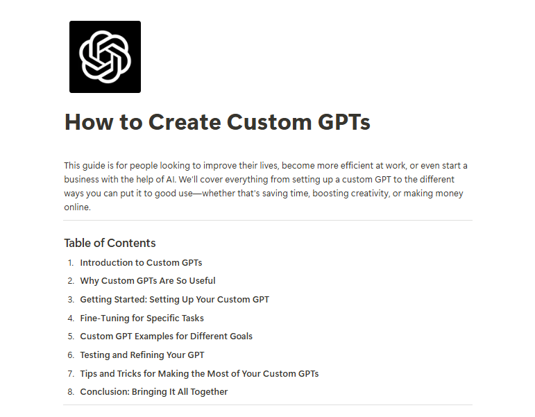 This made me quit my 9-5 job for GOOD.  

CUSTOM GPT'S.

You can make THOUSANDS selling them, and the best part is literally anyone can learn it.

Like + reply 'GPT' and I will DM you the full guide!