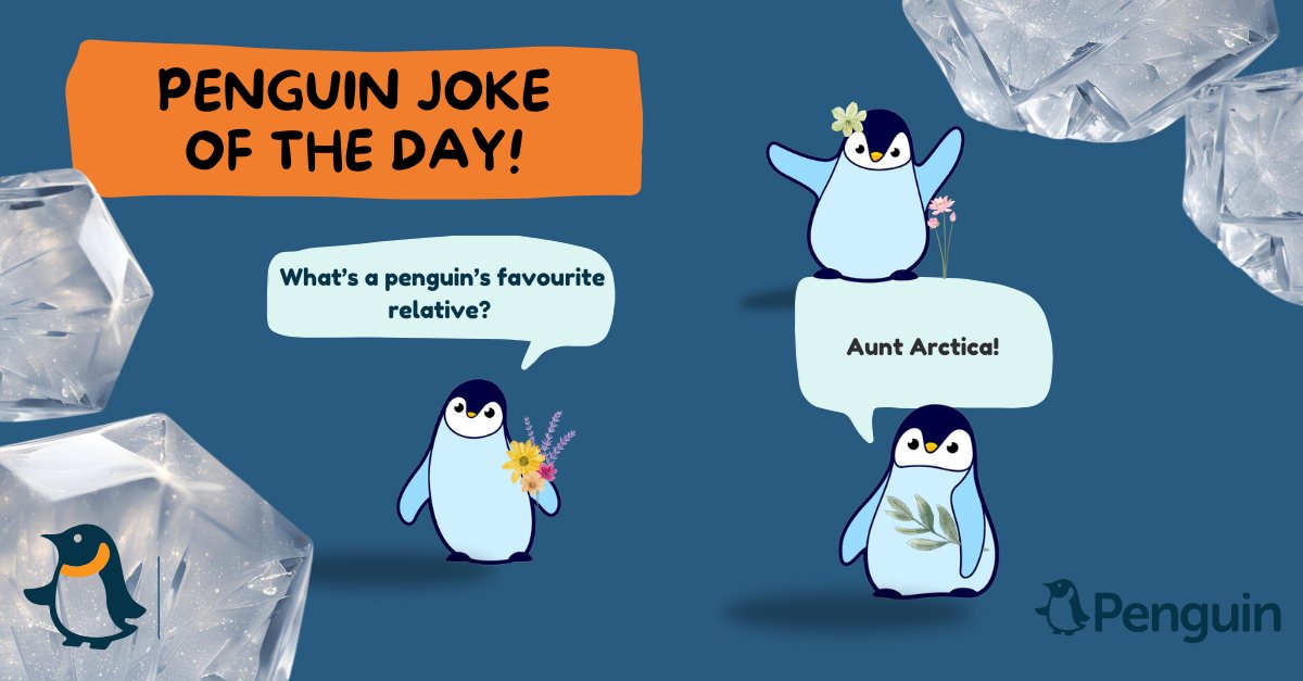 PenguinOffSupp's tweet image. What’s a penguin’s favourite relative?

Aunt Arctica!

HA! HA! HA!... you’re welcome!

#PenguinJoke #PenguinFun #FridayFunny #Jokes #PenguinFans