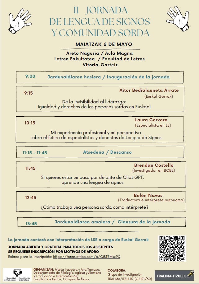 II Jornada de lengua de signos y comunidad sorda en la <a href="/Letrak_EHU/">Letrak_EHU</a>, <a href="/martairavedra/">Marta Iravedra</a>