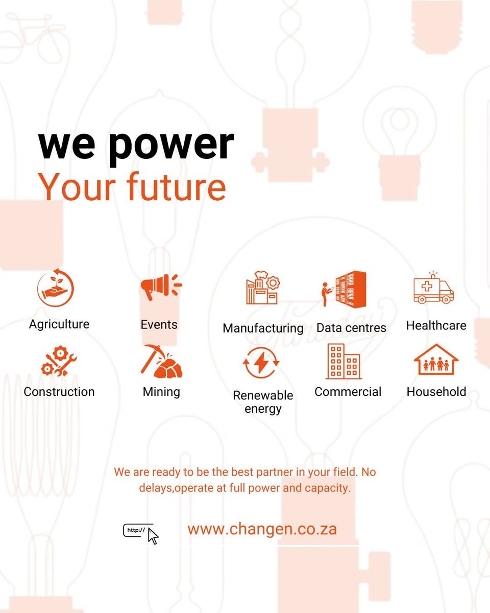 ChangenPower's tweet image. 𝗟𝗶𝗴𝗵𝘁𝗶𝗻𝗴 𝗧𝗼𝘄𝗲𝗿𝘀 | 𝗡𝗲𝘄 𝗚𝗲𝗻𝗲𝗿𝗮𝘁𝗼𝗿𝘀 | 𝗥𝗲𝗻𝘁𝗮𝗹 𝗚𝗲𝗻𝗲𝗿𝗮𝘁𝗼𝗿𝘀 | 𝗦𝗼𝗹𝗮𝗿 𝗦𝗼𝗹𝘂𝘁𝗶𝗼𝗻𝘀 
changen.co.za  

#Changen #TemporaryPowerSolutions #AffordableRentalGenerators #RentalGenerators #NewGenerators #RentalPower #Generators