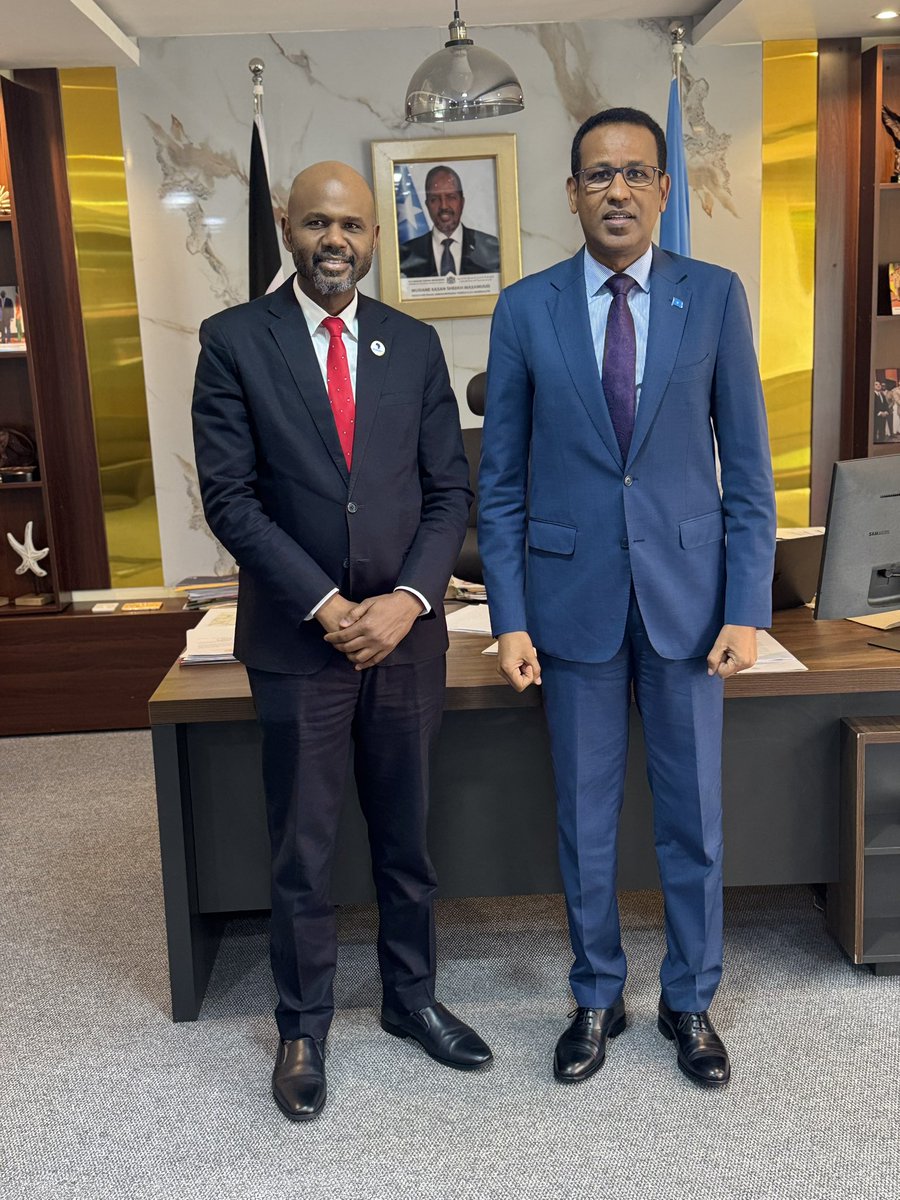 Pleased to host Thierno-Habib Hann, Managing Director of Shelter Afrique &amp; Development Bank. We discussed how #MDBs can tackle the housing crisis driven by climate change, support #Somalia’s urban dev't &amp; infrastructure projects and mobilise resources to enhance housing solutions