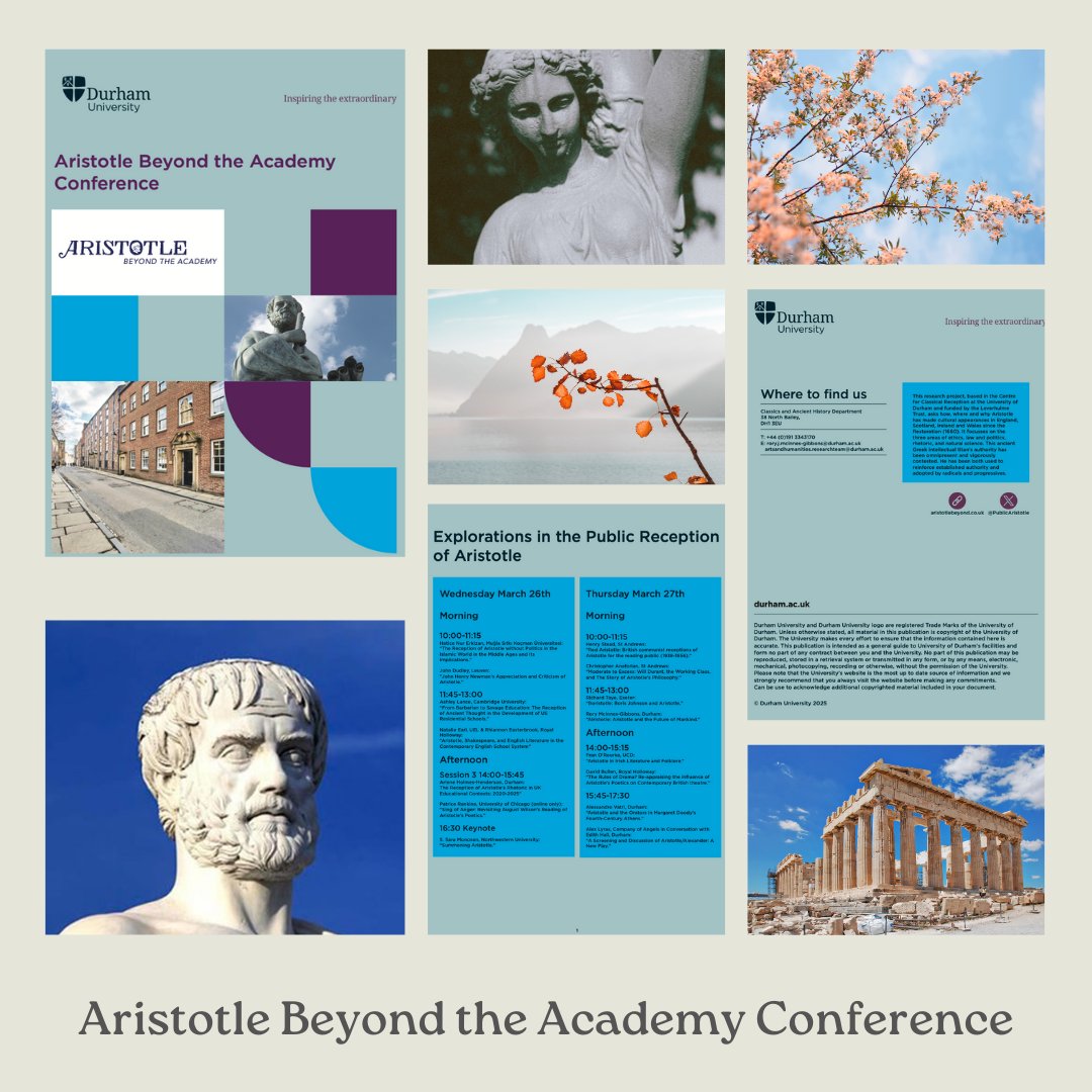 Afed_mugla's tweet photo. Durham Üniversitesi’nde, Centre for Classical Reception ve Centre for Ancient and Medieval Philosophy’de yürütülen Leverhulme fonlu proje Aristotle Beyond the Academy tarafından 26-27 Mart 2025 tarihlerinde düzenlenecek. https://t.co/K8l4sqwCni