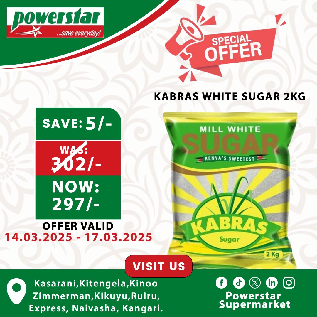 POWERSTAR_KENYA's tweet photo. 🔥 Weekend Deals Unlocked! 🔥

Kitengela, Zimmerman, Express, Kikuyu, Ruiru &amp; Kinoo—massive savings waiting for you! 🛒💰 Shop smart &amp; save big! Don’t miss out! 😍✨

#MainaAndKingangi #Trump #OccupyJesusWinner2 https://t.co/JI9oRflECi