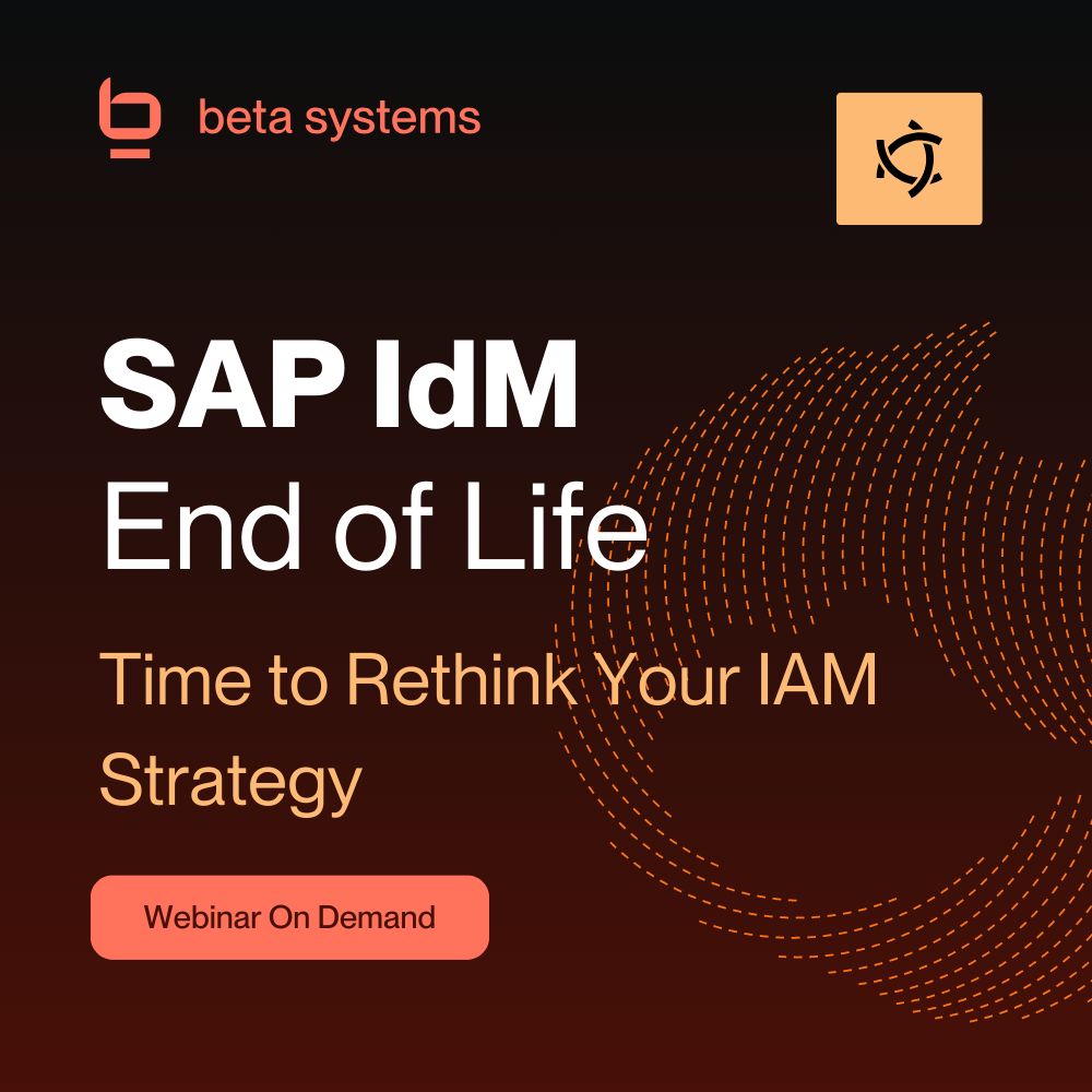 BetaSystems's tweet image. Maintenance for SAP IdM ends in 2027 - Are you ready to make a switch?

Now is the perfect time to rethink your #IAM strategy and switch to a future-proof solution.

💻 Watch our webinar on demand and learn how to make a successful transition! 👉🏻 buff.ly/F22KQan

#SAPIdM…
