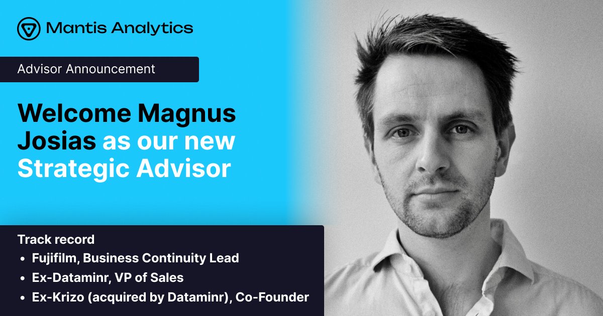 Magnus Josias, former VP of Sales at Dataminr and current Business Continuity Lead at FUJIFILM Diosynth, joins Mantis Analytics as a Strategic Advisor. His expertise in resilience and threat detection strengthens our mission as we expand AI-driven intelligence.
