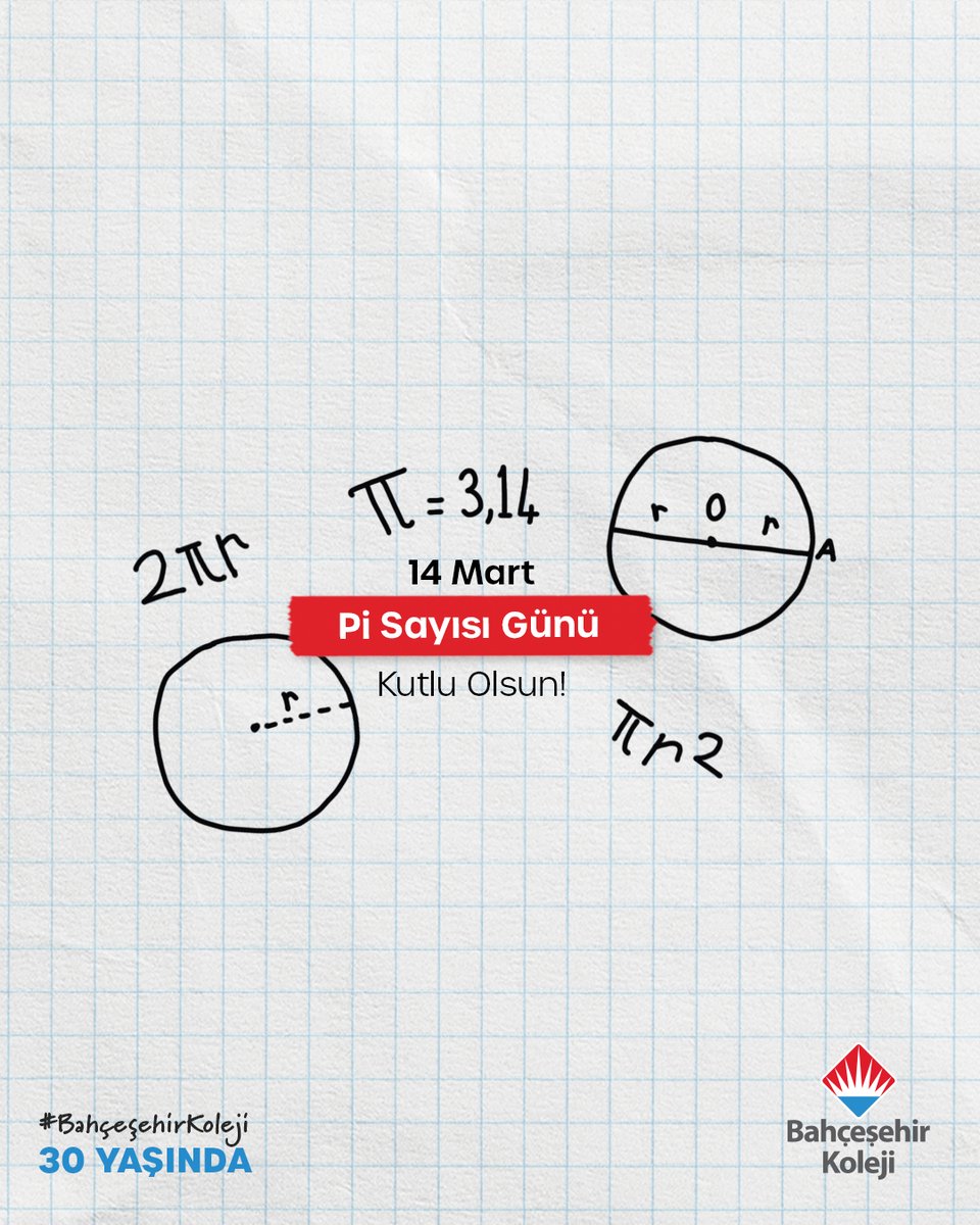 Pi sayısı olmadan dünyamız nasıl görünürdü? 

Matematiğin bu eşsiz sayısı sayesinde mühendislikten sanata kadar her şey mümkün!

🎉 14 Mart Pi Sayısı Günü kutlu olsun!

#BahçeşehirKoleji