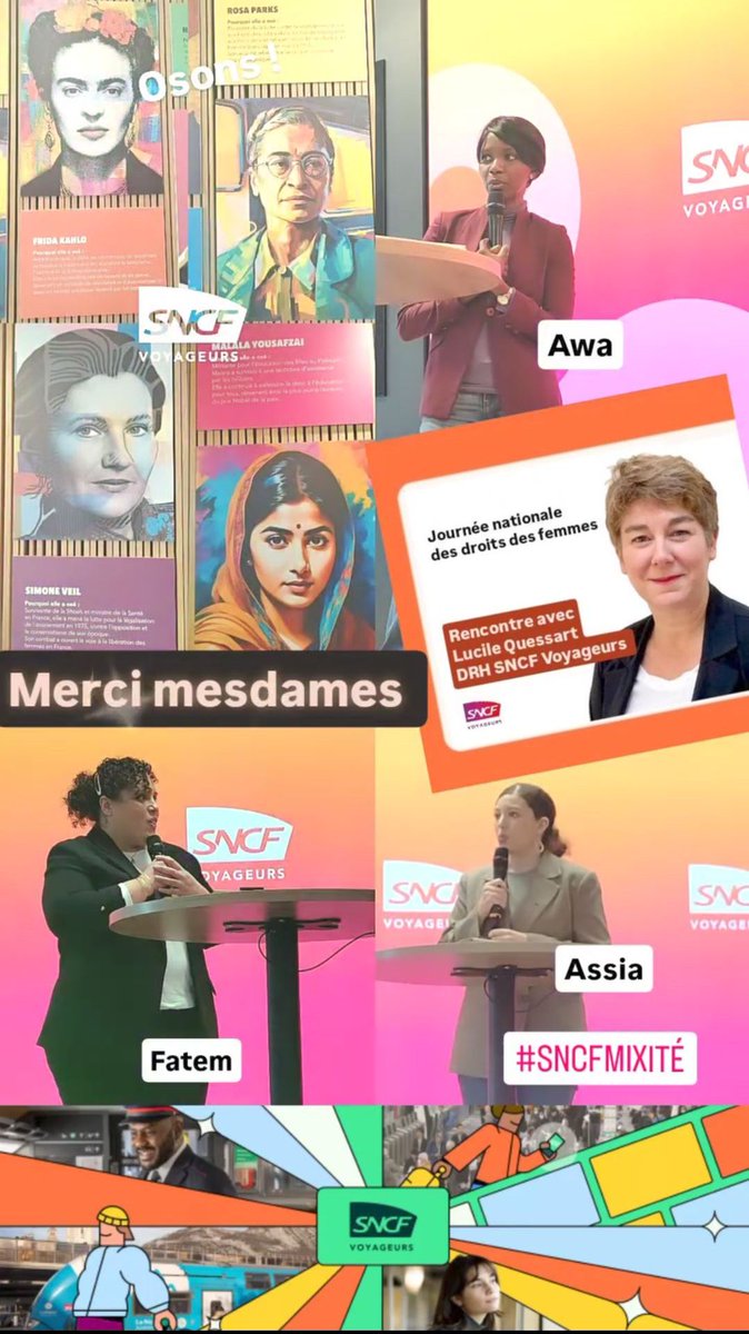 Sébastien TGVin⭕ui (@sncfsebastien) on Twitter photo Merci mesdames ! OSONS !
Semaine pour les droits des femmes #SNCFVogageurs Merci mesdames ! OSONS !
Semaine pour les droits des femmes #SNCFVogageurs