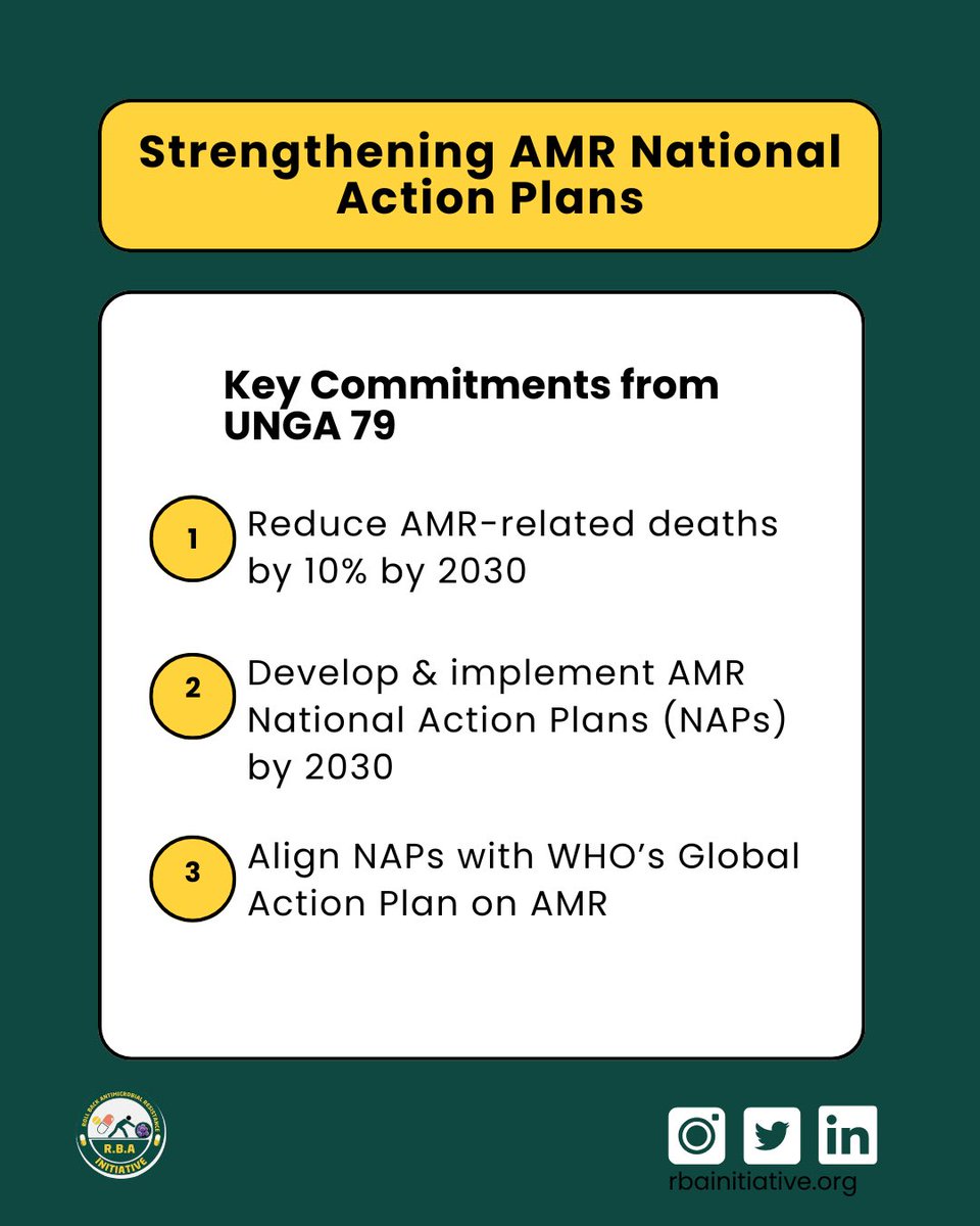 At the 79th United Nations General Assembly (#UNGA) High-Level Meeting on AMR last year, world leaders made bold commitments to combat antimicrobial resistance (AMR). 🌍💊

Today, we’re sharing key takeaways—starting with the global targets for 2030. With #AMR causing 4.95