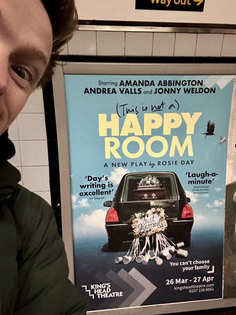 Look, mum, I'm on the tube! 📸 Come see us from 26th March in this brilliant new play, written by Rosie Day at the <a href="/KingsHeadThtr/">King's Head Theatre</a> 👰💀