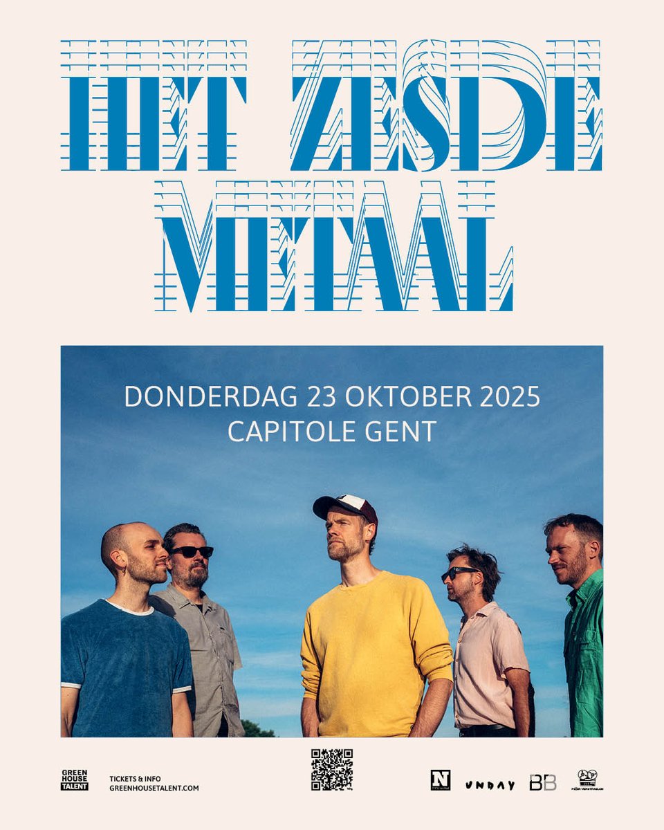 Het Zesde Metaal komt op 23 oktober 2025 naar de Capitole in Gent met hun theatertour! Verwacht je aan een avond vol klassiekers maar ook nieuwe hits van Het Langste Jaar. Tickets zijn te koop vanaf dinsdag 18 maart om 11u via greenhousetalent.com