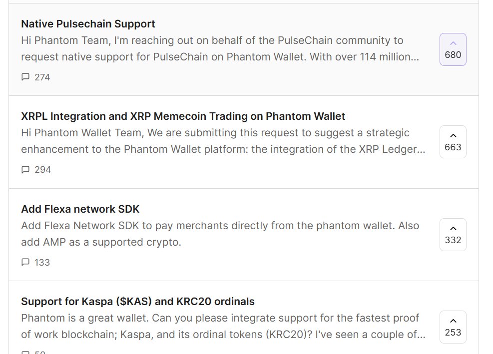 Pulsechain is the #1 requested feature on <a href="/phantom/">Phantom</a> 
Keep voting
feedback.phantom.com/feature-reques…