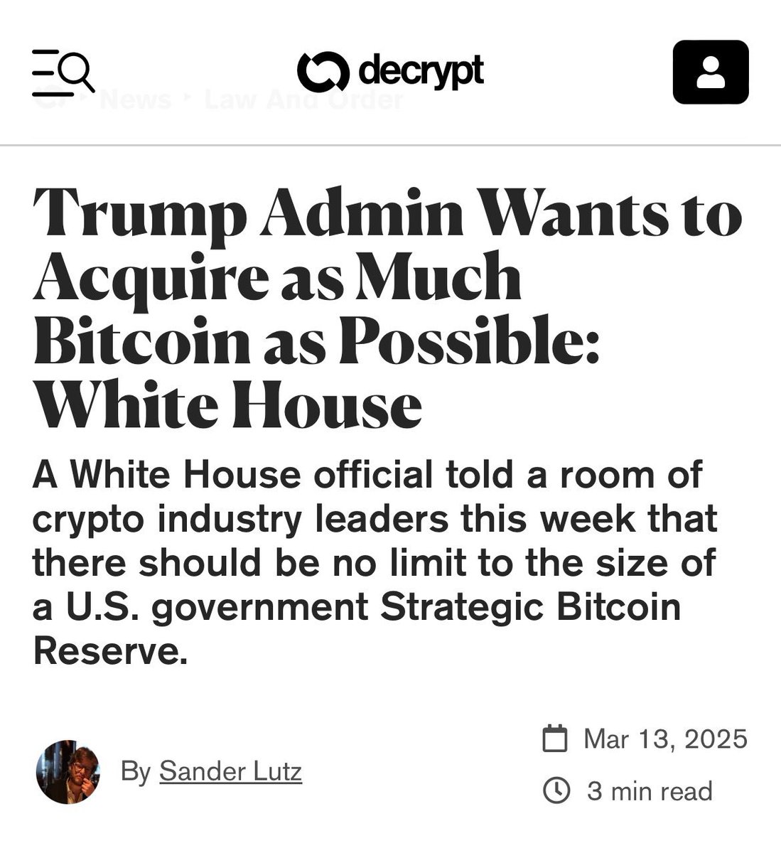 ホワイトハウスが発表しました。

トランプ政権は出来るだけ大量にビットコインを取得したい意向であると。

長期楽観材料が揃ってきている以上、特にビットコインは押し目を拾うゲームと化している。
