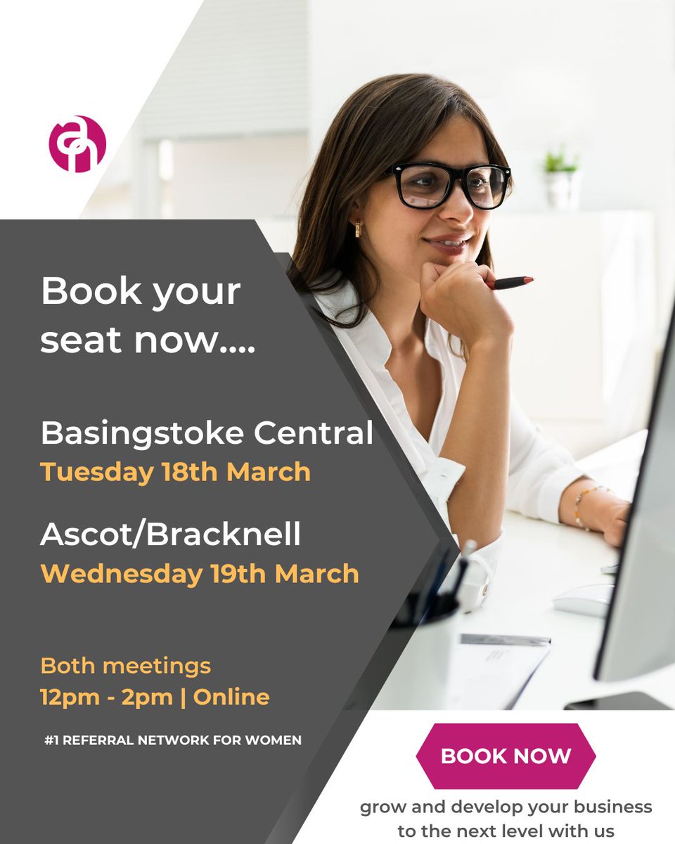 TWO MORE FABULOUS ONLINE NETWORKING EVENTS NEXT WEEK!!
Are you in the Basingstoke, Bracknell or Ascot areas? We would love to meet you! DM, inc your profession.

#Basingstoke #Bracknell #Ascot #Networking #WomenInBusiness #OnlineNetworking