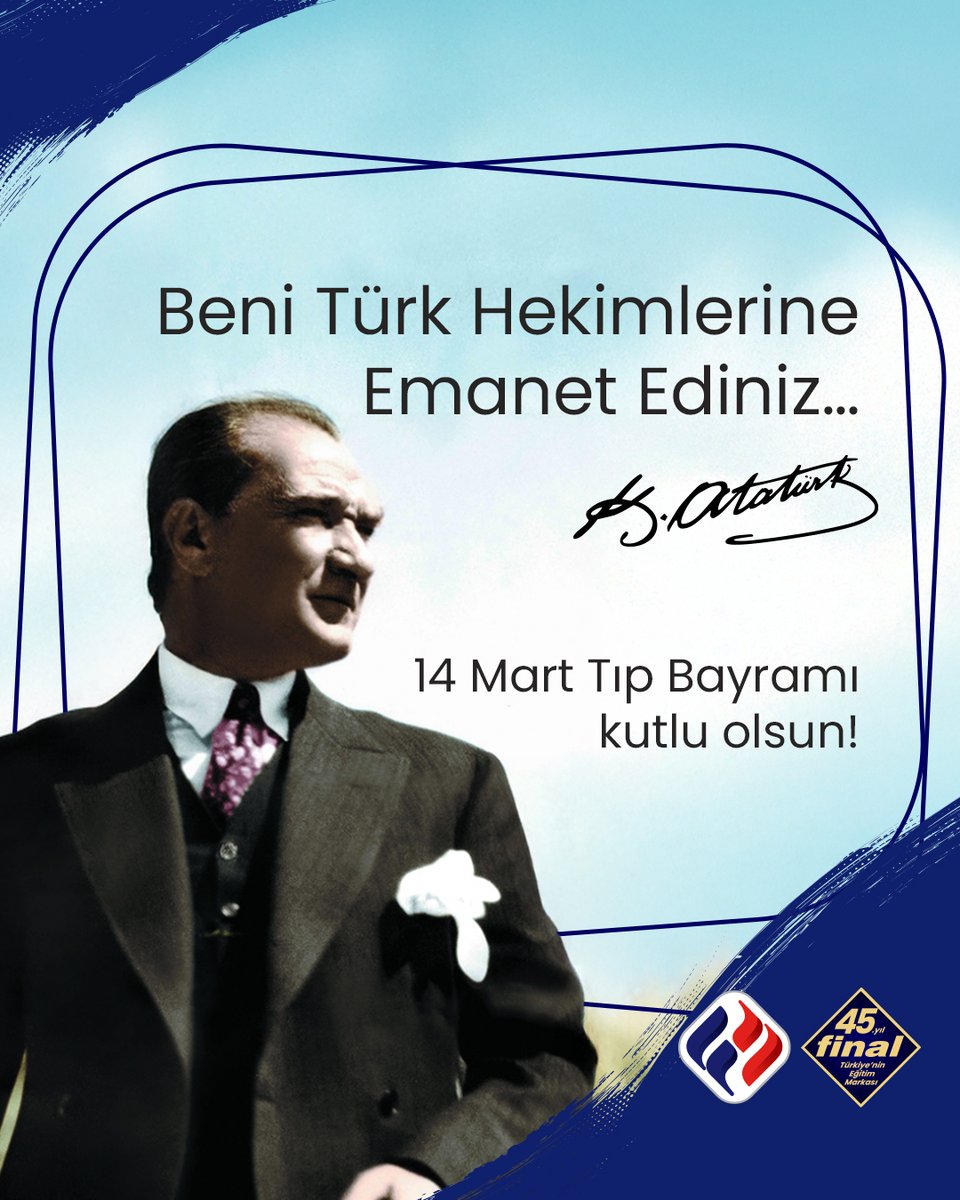 Sağlık alanında emek veren, hayatı iyileştirmek için özveriyle çalışan tüm sağlık emekçilerinin 14 Mart Tıp Bayramı kutlu olsun! 💙 #FinalOkulları
