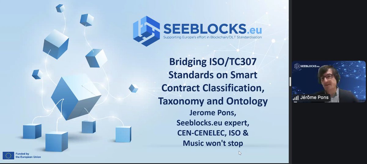 The presentation by Jerome Pons starting just now. Don't miss the opportunity and follow it live: seeblocks.eu/events/blockch…