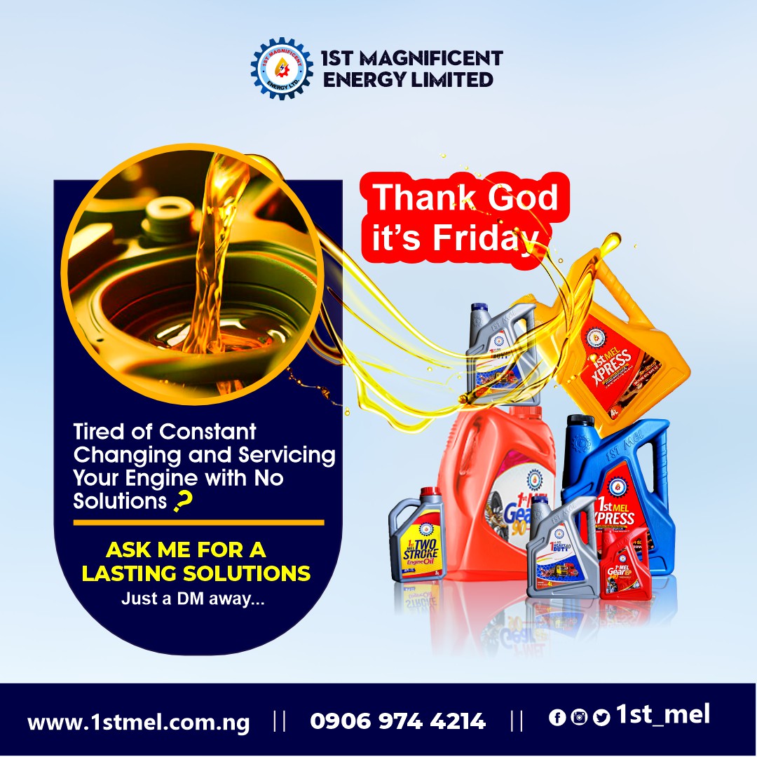 1stMelEnergy's tweet image. Ask us for a longer lasting solution for your car engine this weekend!

We are just a Dm Away...
Call:09069744214

#engineoilchange 
#engineoilservice 
#motoroil 
#motoroils 
#enginelife