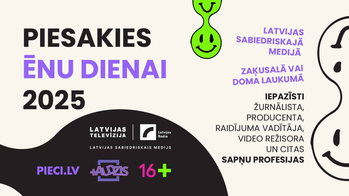 Latvijas Radio (@latvijasradio) on Twitter photo 𤩠AicinÄm lielus sapÅotÄjus, mÄrÄ·tiecÄ«gus plÄnotÄjus un arÄ« vienkÄrÅ”i mediju entuziastus pieteikties Änot Latvijas SabiedriskÄ medija darbiniekus!
ArÄ« pie mums, Latvijas Radio, iespÄjams izzinÄt aizraujoÅ”as profesijas ā gan ielÅ«koties tehniskajÄs aizkulisÄs, gan iepazÄ«t radio 𤩠AicinÄm lielus sapÅotÄjus, mÄrÄ·tiecÄ«gus plÄnotÄjus un arÄ« vienkÄrÅ”i mediju entuziastus pieteikties Änot Latvijas SabiedriskÄ medija darbiniekus!
ArÄ« pie mums, Latvijas Radio, iespÄjams izzinÄt aizraujoÅ”as profesijas ā gan ielÅ«koties tehniskajÄs aizkulisÄs, gan iepazÄ«t radio
