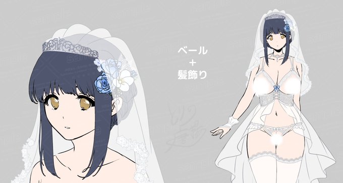 ウェディング真野ちゃん描こうと思って、衣装こねこねしてました。かわいくなーれ! 