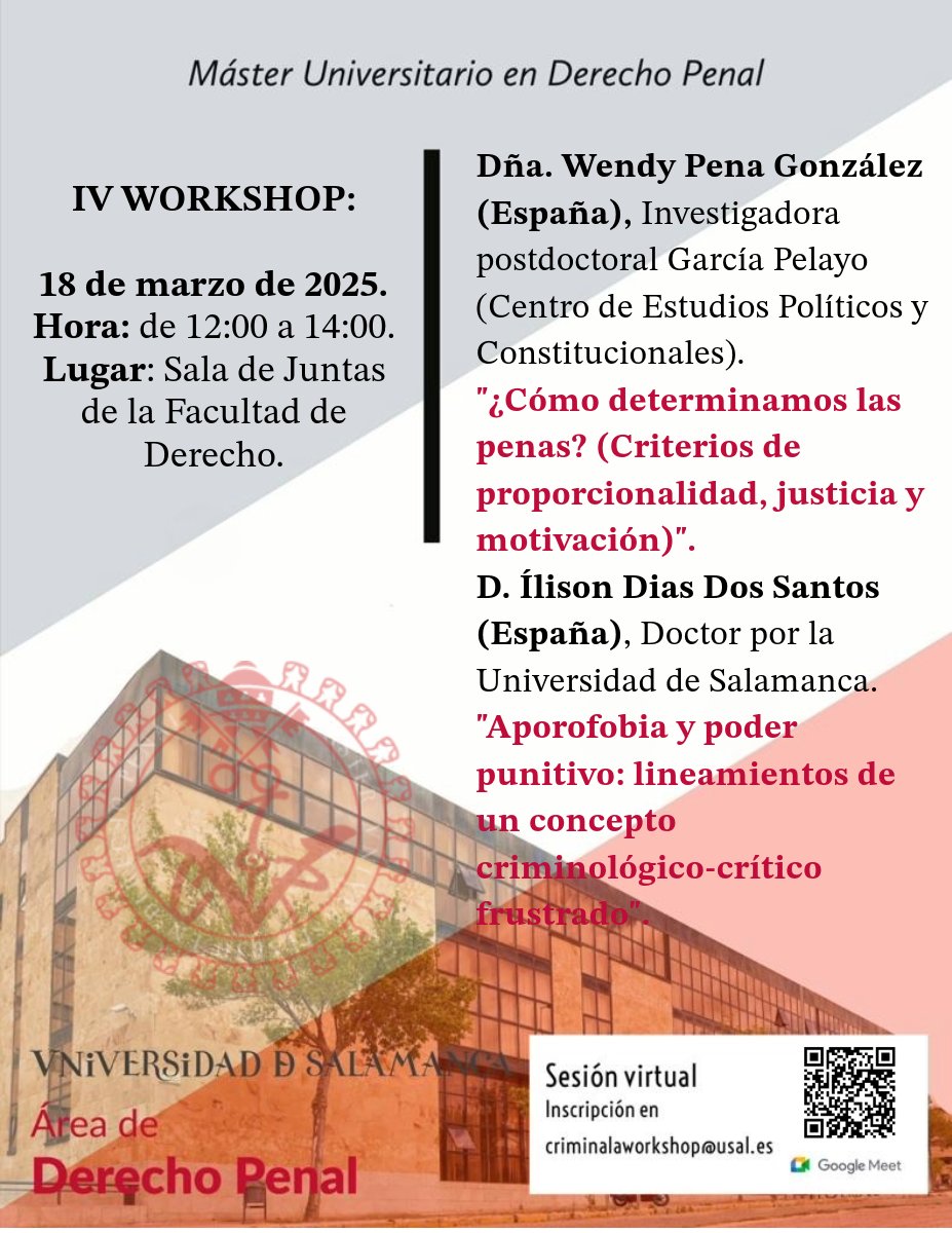 IV WORKSHOP MÁSTER DERECHO PENAL
derecho.usal.es/iv-workshop-ma…