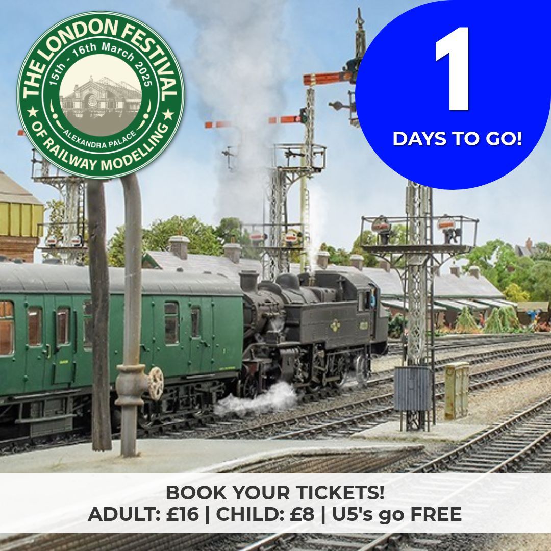 🚨 Just 1 day to go!
We're busy setting up at Alexandra Palace for what looks like being a great show for enthusiasts and families alike 
You can still prebook until 8.30am each day buff.ly/B4gQJ5s 
With 70+ stand to buy from and 40 layouts to watch, hope to see you there