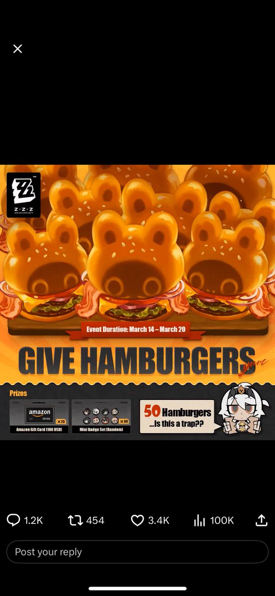 AwesomenessZay's tweet photo. @ZZZ_EN ##ZenlessZoneZero #GiveHamburgers https://t.co/Nxz4wpvYCn