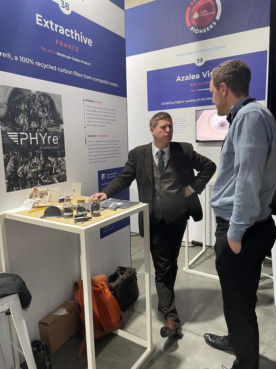 Extracthive (@extracthive) on Twitter photo A few hours left to meet at the <a href="/hellotmrc/">Hello Tomorrow</a> Global Summit, come and see our beautiful recycled carbon fibre products! A few hours left to meet at the <a href="/hellotmrc/">Hello Tomorrow</a> Global Summit, come and see our beautiful recycled carbon fibre products!