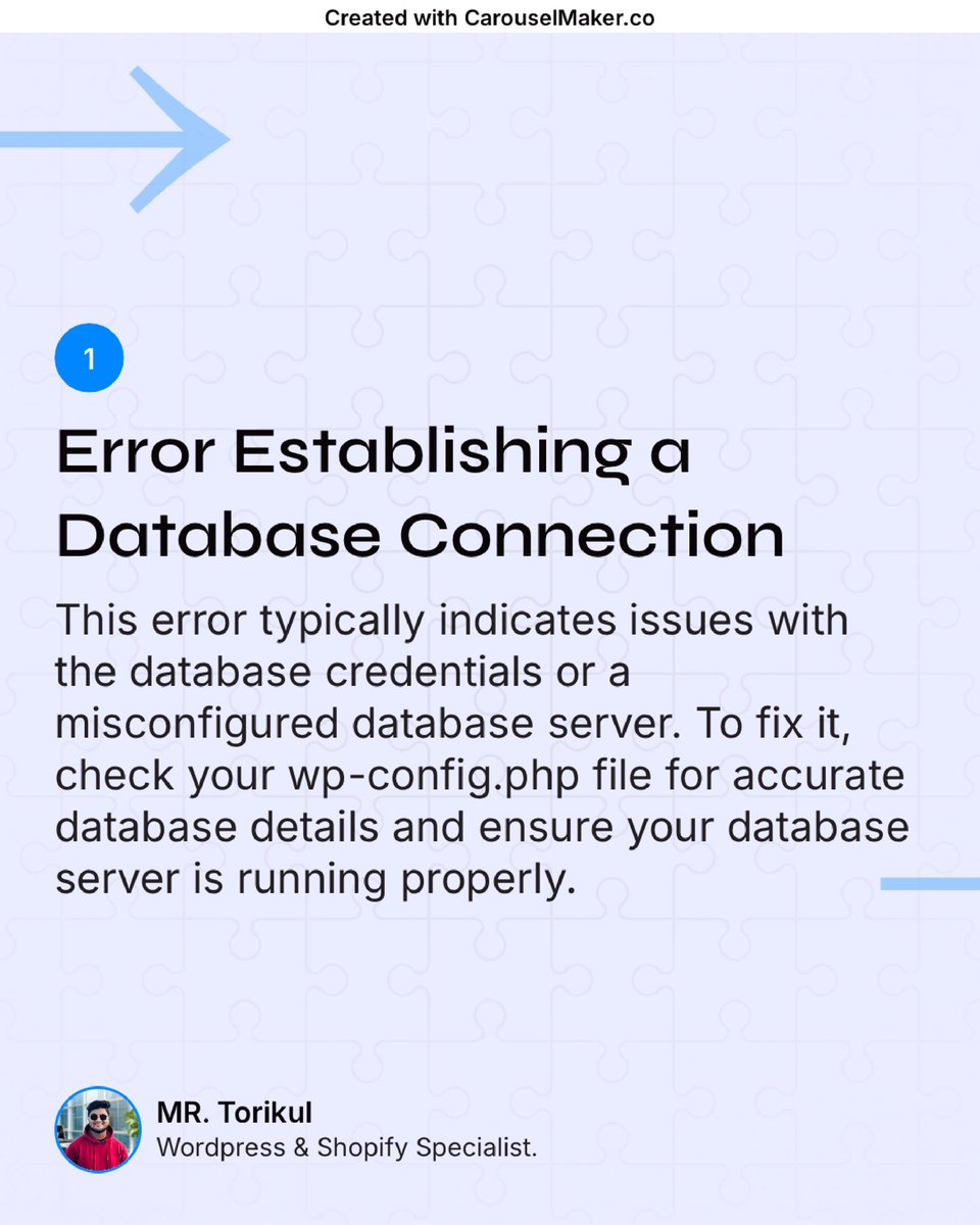 torikultarif's tweet image. Common WordPress Errors and How to Fix Them: A Beginner’s Guide to Troubleshooting.
#WordPressErrors #WPFixes #WebsiteTroubleshooting #BugFixing #FixWordPress #WebDevelopment