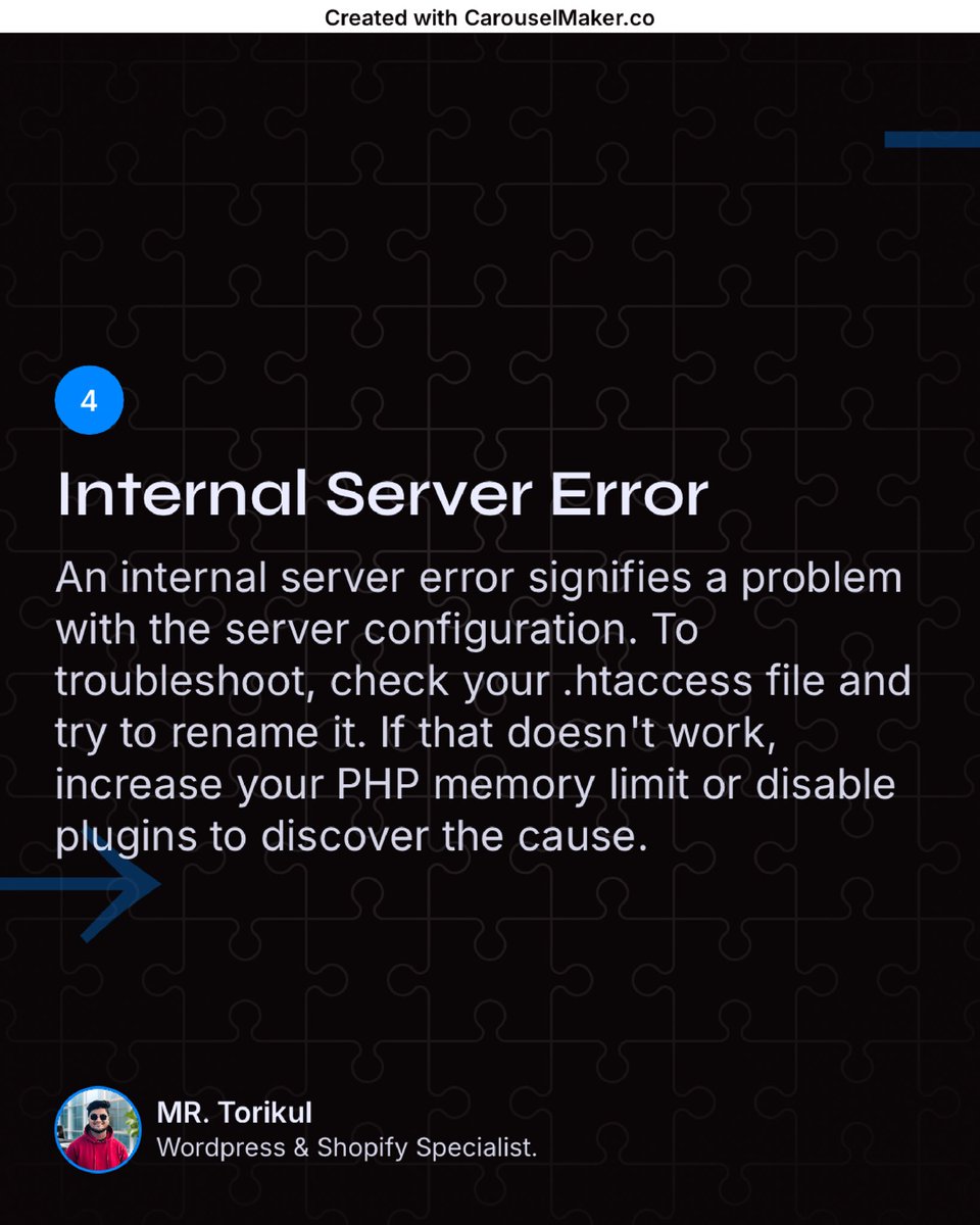 torikultarif's tweet image. Common WordPress Errors and How to Fix Them: A Beginner’s Guide to Troubleshooting.
#WordPressErrors #WPFixes #WebsiteTroubleshooting #BugFixing #FixWordPress #WebDevelopment