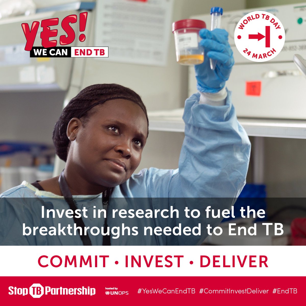South African Tuberculosis Vaccine Initiative (@satvi_uct) on Twitter photo Invest in research to fuel the breakthroughs needed to End TB.
We need improved TB drugs, more sensitive and accurate TB diagnostic tools and a TB vaccine which prevents TB. This will only come about by increased investment in TB research.
<a href="/StopTB/">Stop TB Partnership</a> <a href="/UCTHealthSci/">UCT Health Sciences</a> <a href="/UCTIDM/">UCT IDM</a> Invest in research to fuel the breakthroughs needed to End TB.
We need improved TB drugs, more sensitive and accurate TB diagnostic tools and a TB vaccine which prevents TB. This will only come about by increased investment in TB research.
<a href="/StopTB/">Stop TB Partnership</a> <a href="/UCTHealthSci/">UCT Health Sciences</a> <a href="/UCTIDM/">UCT IDM</a>