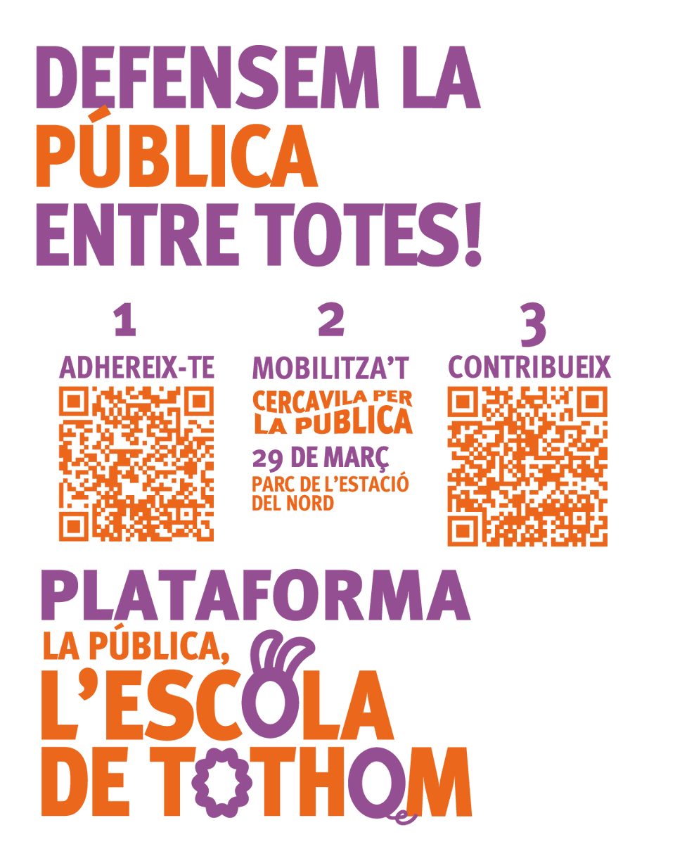 L'educació pública ha de ser una prioritat de veritat‼️Per això, exigim al Govern que aturi el seu desmantellament. 🫵

🟣🟠 És el moment de defensar plegades La Pública, l'Escola de Tothom!

Ajudar-nos és molt senzill 📷⬇️