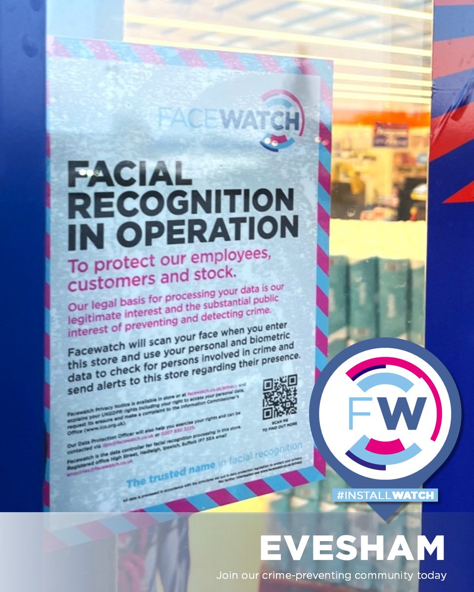 Evesham welcomed a new Facewatch installation this week. Has your town joined our crime-preventing community yet?

Call us now 0207 930 3225
Book your free demo here bit.ly/3DyjGon 

#Facewatch #FacialRecognition #Retail #CrimePrevention #Installwatch #Evesham