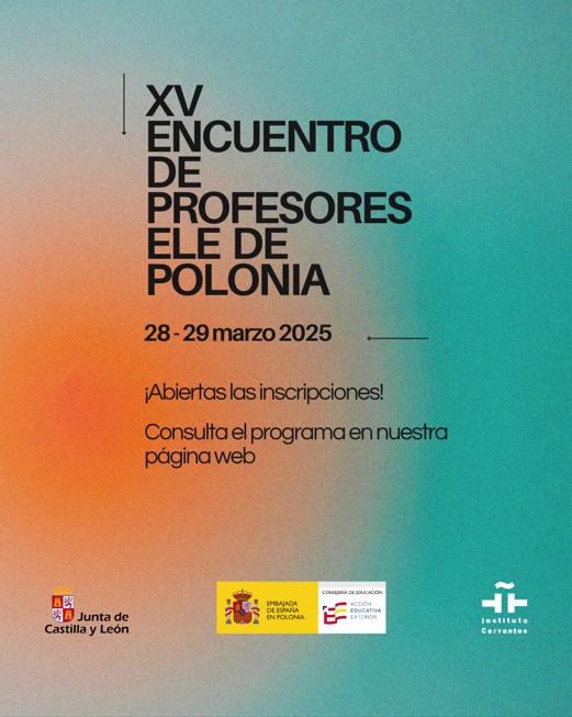enClave-ELE (@enclaveele) on Twitter photo 📢 ¡Nos vemos en el XV Encuentro de Profesores de Polonia! 🇵🇱 organizado por <a href="/consejeriaedpl/">Consejería de Educación en Polonia</a>
📅 28 y 29 de marzo | 📍 Instituto Cervantes de Varsovia
📖 Taller + exposición de materiales ELE
🔗 Inscripción: educacionfpydeportes.gob.es/polonia/
#ELE #FormaciónDocente #EncuentroProfesores 📢 ¡Nos vemos en el XV Encuentro de Profesores de Polonia! 🇵🇱 organizado por <a href="/consejeriaedpl/">Consejería de Educación en Polonia</a>
📅 28 y 29 de marzo | 📍 Instituto Cervantes de Varsovia
📖 Taller + exposición de materiales ELE
🔗 Inscripción: educacionfpydeportes.gob.es/polonia/
#ELE #FormaciónDocente #EncuentroProfesores