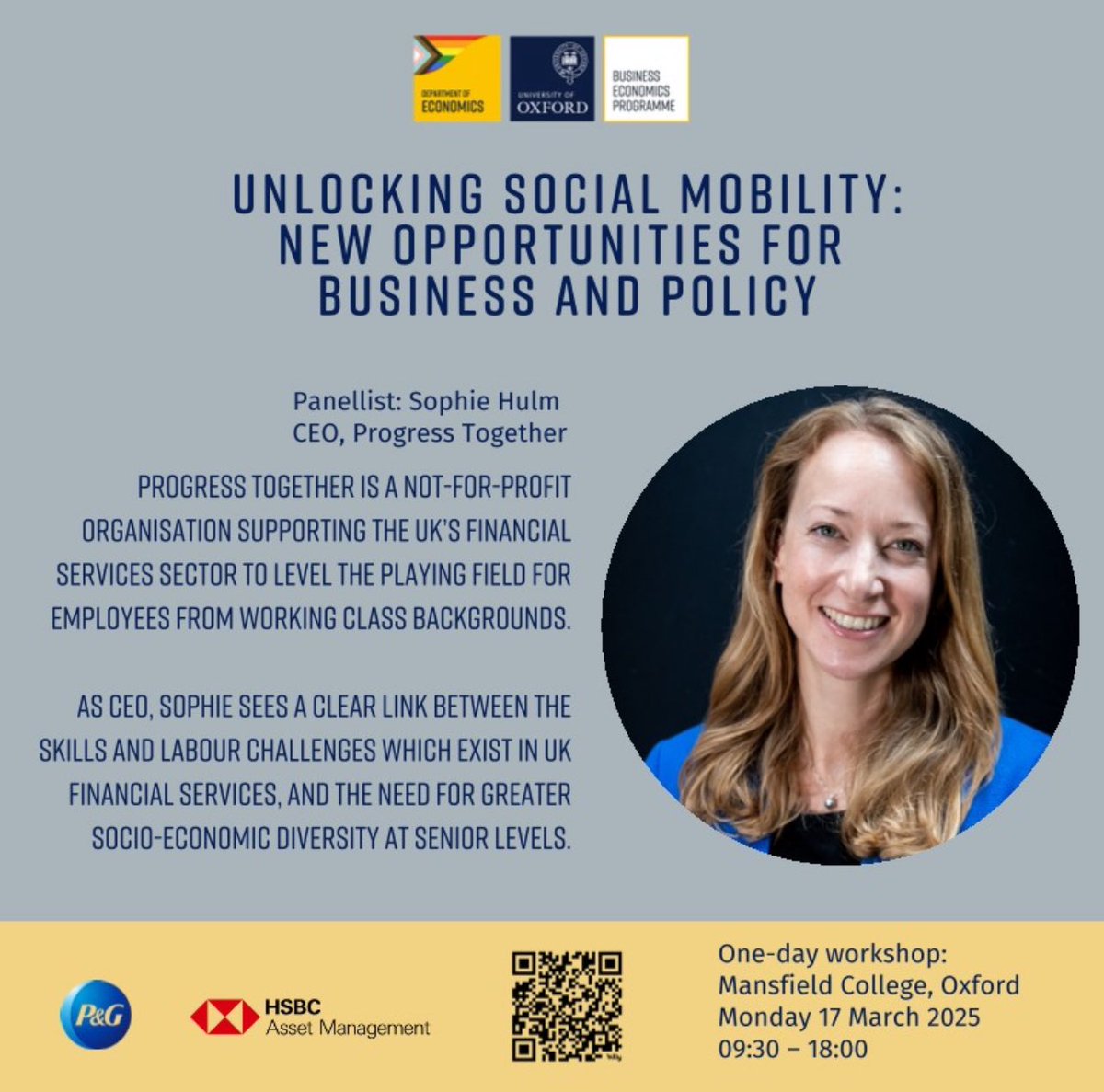 "We know that employees from working class backgrounds in the #FinancialServices sector progress up to 25% slower than peers - with NO LINK to job performance” 

Hear more on #SocialMobility from Sophie Hulm, CEO <a href="/ProgressTogethr/">Progress Together</a> at our Economics Workshop bit.ly/3Zg2qOT