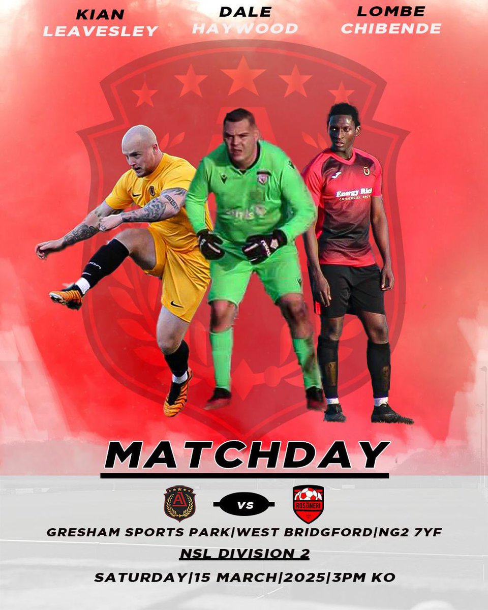 AJ Sport FC (@ajsportfc) on Twitter photo After yet another week off we are back in action this weekend as we face The Rossoneri at Gresham Sports Park, NG2 7YF
2 games left!! 👊🏼⚽️
<a href="/NottsSeniorLge/">Nottinghamshire Senior League</a> <a href="/NottsFA/">Nottinghamshire FA ⚽️</a> <a href="/EuroSoccerCo/">Euro Soccer Company</a> After yet another week off we are back in action this weekend as we face The Rossoneri at Gresham Sports Park, NG2 7YF
2 games left!! 👊🏼⚽️
<a href="/NottsSeniorLge/">Nottinghamshire Senior League</a> <a href="/NottsFA/">Nottinghamshire FA ⚽️</a> <a href="/EuroSoccerCo/">Euro Soccer Company</a>