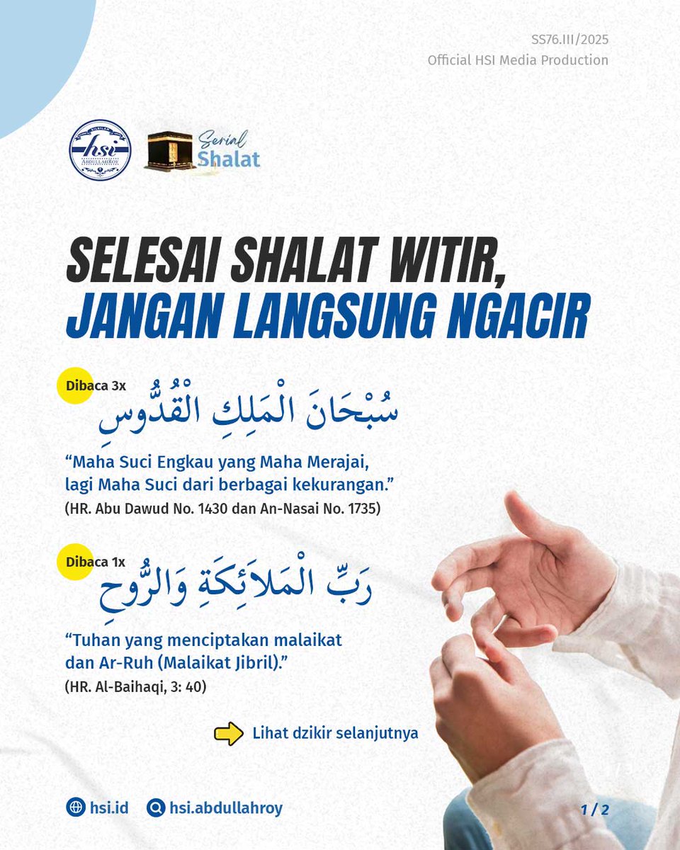 hsiabdullahroy's tweet photo. Setelah shalat witir, yuk rutinkan untuk membaca dzikir dan doa di atas! 

Semoga kita mendapatkan keberkahan di setiap detik bulan Ramadhan. https://t.co/tQDffmxp4c