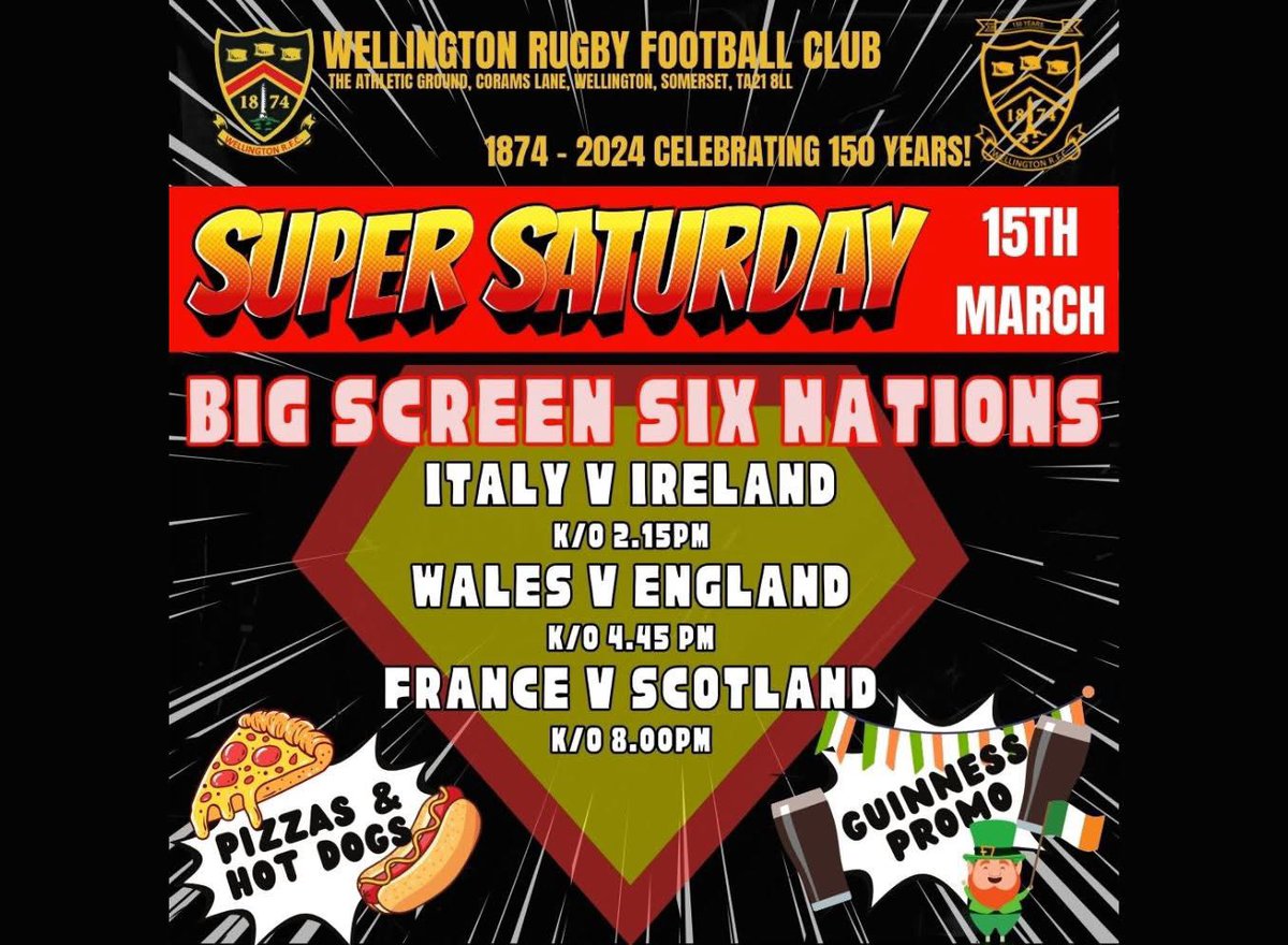Big game on Sunday and some other minor rugby on the Saturday 😂
See you on both days #150 ❤️🖤
<a href="/AroundWelly/">Around Wellington</a> <a href="/swsportsnews/">South West Sports News</a> <a href="/TrowbridgeRugby/">Trowbridge RFC</a>