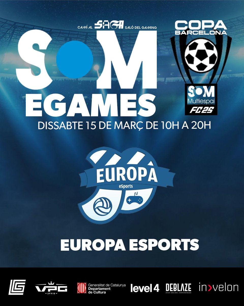 Virtual Pro Gaming España (@vpg_spain) on Twitter photo 📌El <a href="/EuropaEsports/">CE Europa eSports</a> jugará el Torneo Barcelona de <a href="/SOMMultiespai/">SOM Multiespai</a> que se disputará este 15 de marzo en la Ciudad Condal.
#HaciendoHistoriaVPG 📌El <a href="/EuropaEsports/">CE Europa eSports</a> jugará el Torneo Barcelona de <a href="/SOMMultiespai/">SOM Multiespai</a> que se disputará este 15 de marzo en la Ciudad Condal.
#HaciendoHistoriaVPG