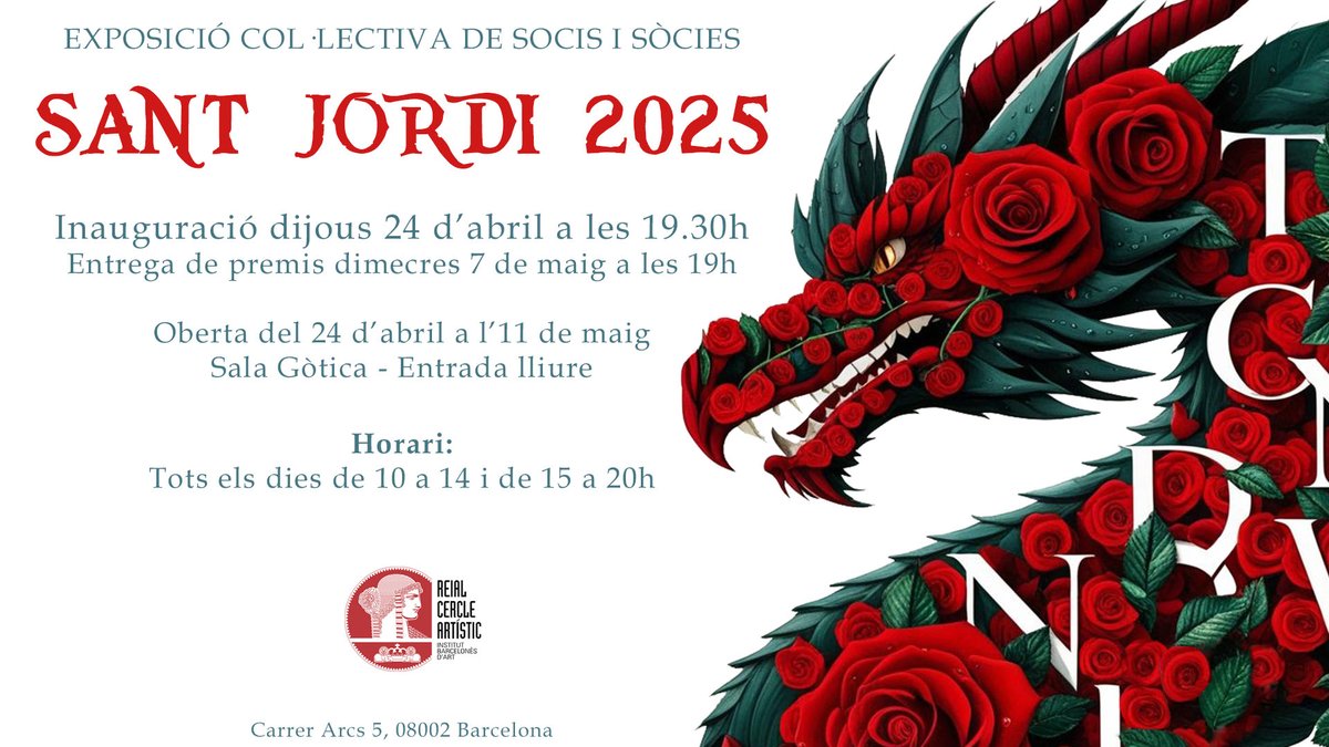 Exposició col.lectiva 
𝙎𝘼𝙉𝙏 𝙅𝙊𝙍𝘿𝙄 2025
Inauguració dijous 24 d'abril a les 19.30h

Oberta del 24 d'abril a l'11 de maig
Entrada lliure