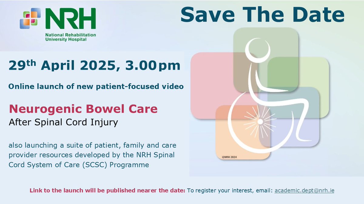 Neurogenic Bowel Dysfunction after Spinal Cord Injury can be challenging. Effective NB care can improve quality of life for people with SCI by preventing complications. This new video is for people with SCI and their families and care providers. see more: nrh.ie/launch-of-nbd-…