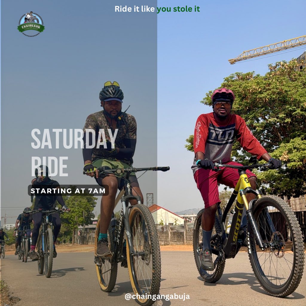 Tomorrow’s forecast: 100% chance of dusty trails, muddy smiles, and that post-ride victory snack. Let’s. Go. 🚵♀️🌿 #BikeLife #mountainbiker #chaingang #abuja #mtb #cyclist