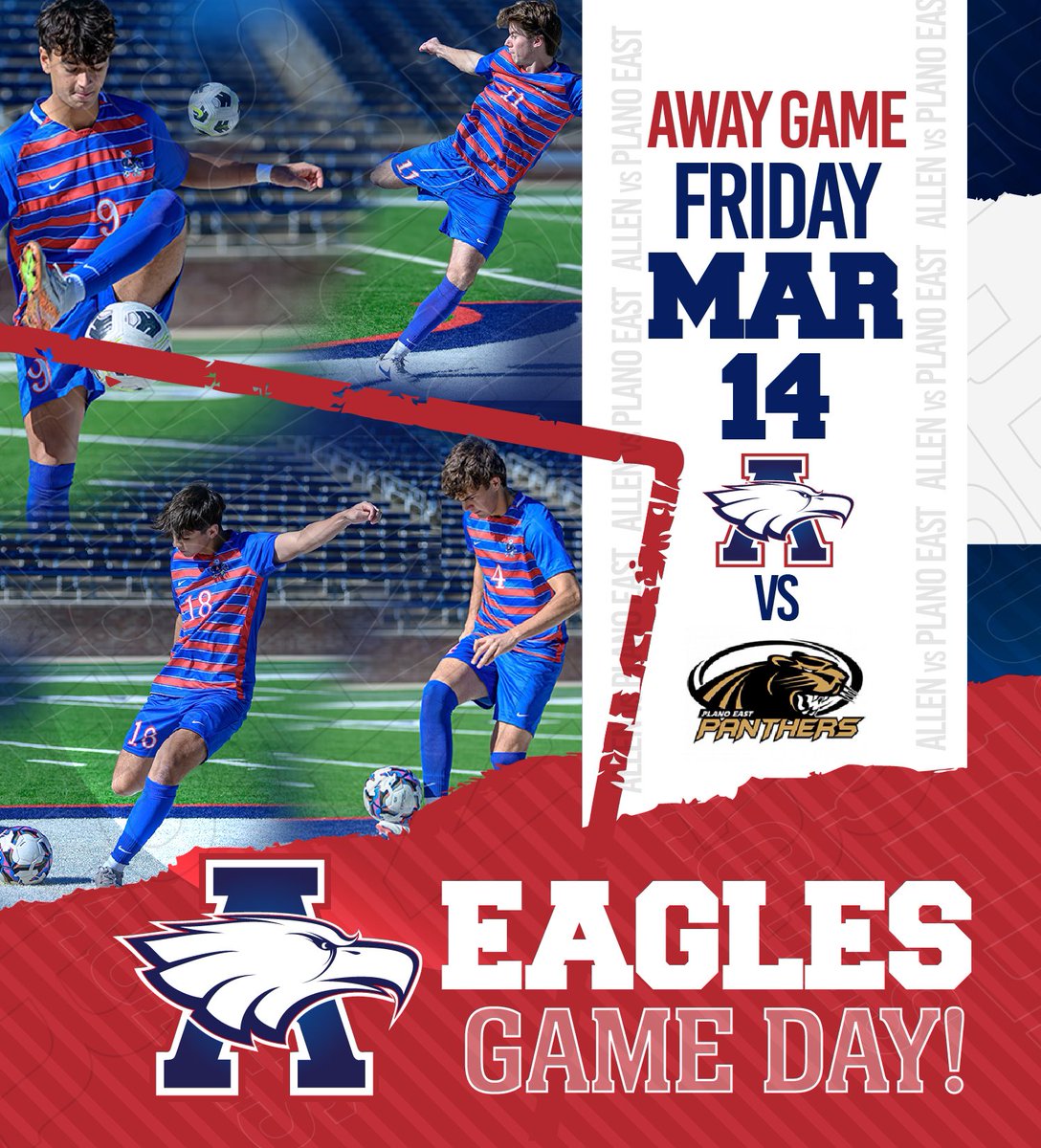 Come out and support your Eagles as they wrap up the season tonight against the Panthers! 🅰️🆙⚽️

🆚  Plano East HS 
🕝  4:15Freshman/ 5:45 JV/7:30 Varsity 
🏟️ Tom Kimbrough Stadium
🎟️ get your tickets here ⬇️
planoisd.hometownticketing.com/embed/event/65…