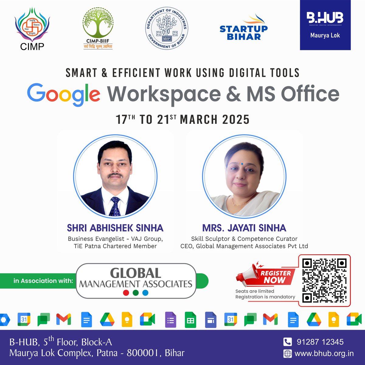 CIMP BIIF (@cimpbiif) on Twitter photo 𝗕𝗢𝗢𝗧𝗖𝗔𝗠 | Smart & Efficient Work Using Digital Tools: Google Workspace & MS Office
Registration Link: forms.gle/3uaLquHuf4bhUN…
<a href="/mishranitish/">Nitish Mishra</a> | <a href="/BandanaPreyashi/">Bandana Preyashi</a> | <a href="/ProfessorRana/">Dr. Rana Singh</a> | <a href="/Kumod2001/">Kumod Kumar</a>
<a href="/startupindia/">Startup India</a> | <a href="/startup_bihar/">Startup Bihar</a> | <a href="/IndustriesBihar/">Department of Industries, Bihar</a> | <a href="/FollowBhub/">B-HUB 🇮🇳</a>
#CIMPBIIF 𝗕𝗢𝗢𝗧𝗖𝗔𝗠 | Smart & Efficient Work Using Digital Tools: Google Workspace & MS Office
Registration Link: forms.gle/3uaLquHuf4bhUN…
<a href="/mishranitish/">Nitish Mishra</a> | <a href="/BandanaPreyashi/">Bandana Preyashi</a> | <a href="/ProfessorRana/">Dr. Rana Singh</a> | <a href="/Kumod2001/">Kumod Kumar</a>
<a href="/startupindia/">Startup India</a> | <a href="/startup_bihar/">Startup Bihar</a> | <a href="/IndustriesBihar/">Department of Industries, Bihar</a> | <a href="/FollowBhub/">B-HUB 🇮🇳</a>
#CIMPBIIF