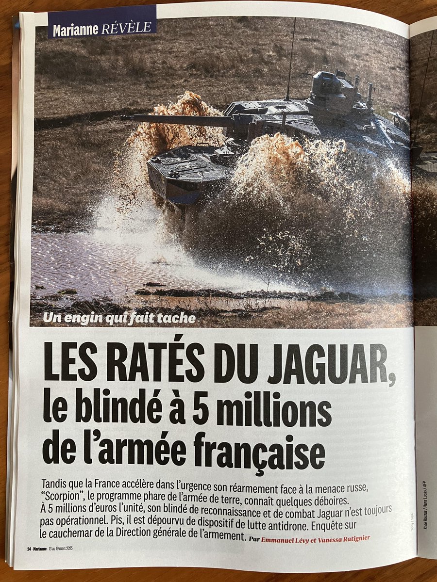 vratignier's tweet photo. Alors que la France envisage de basculer en économie de guerre, le bijou du programme phare de l'armée de terre, lancé en 2014 pour 5 Mds €, n’est toujours pas opérationnel. Révélations sur le cauchemar de la @DGA, Dernière enquête avec @Emmanuel_Levy dans @MarianneleMag https://t.co/828lHcy8t1