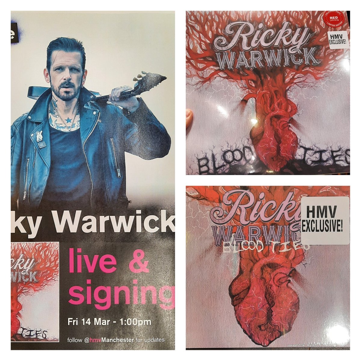 Ricky Warwick - Blood Ties...Performing Live and Signing...

Today at hmv Manchester 1.00p.m.

Just purchase a copy of the new solo album 'Blood Ties' on CD or Vinyl to gain entry!!

#rickywarwick #bloodties #live #signing #liveandsigning  #hmvlive #hmvforthefans