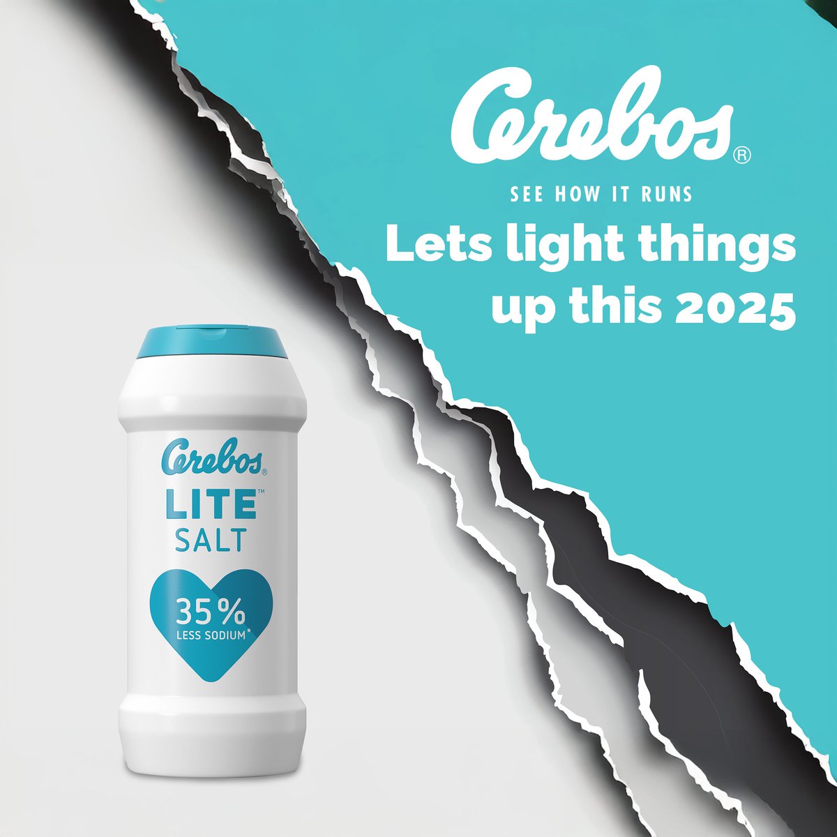 Cerebos_SA's tweet image. &quot;Trying to  lighten things up in 2025...💡🧂
Then switch to Lite Salt.
 It has 35% less sodium, but don&apos;t worry, It is still enough to make you question your life choices after every bite. 
It&apos;s like a diet for your taste buds. minus the guilt.💡🧂
#Cerebos #SeeHowItRuns…