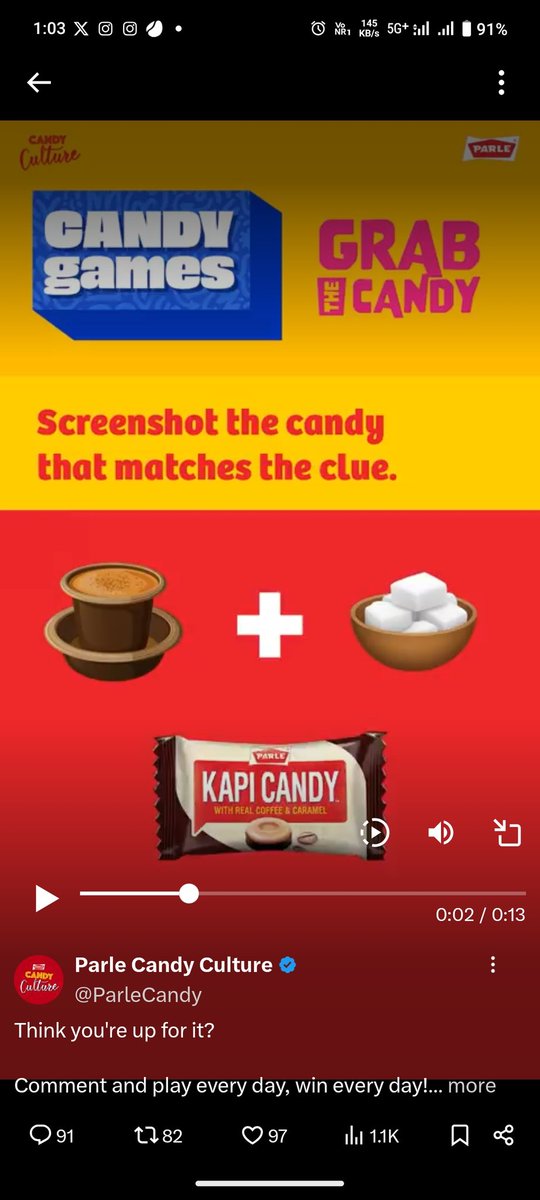 gargami644's tweet photo. @ParleCandy Done โ
@ParleCandy
#Parle #ParleCandyCulture #ParleCandy #Candy #CandyGames #Games #Toffee #CoffeeCandy #CoffeeandCaramel #Contest #ContestAlert
@ArpitGa95350787
@prachineer
@PrashantShaw18
@NitinAmbekarr https://t.co/Rcnr9EOq2c