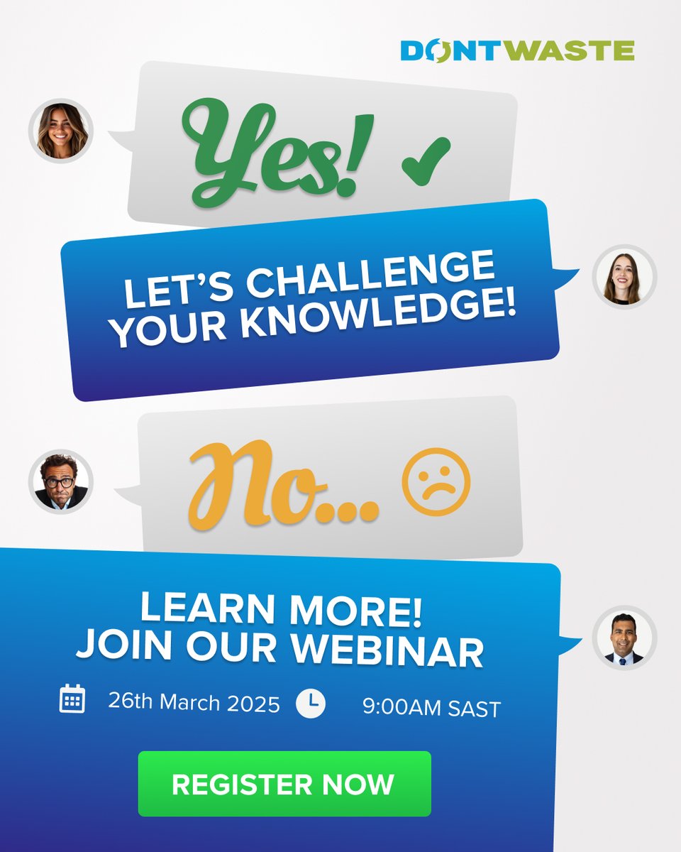 Do you know what Net Zero Waste is? 🤔

We’re gearing up to help you learn more and test your knowledge during our Guide to Net Zero Waste webinar!

📅 Date: 26 March 2025
 ⏰ Time: 9 AM SAST 
📌 Topic: A Guide to Net Zero Waste

🔗 Register now: events.teams.microsoft.com/event/f2df9c97…