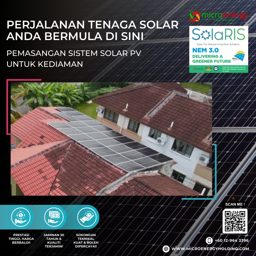 microenergymsia's tweet photo. ⚡️ Jimat Hingga 95% Bil Elektrik dengan Solar! ☀️

📍 Lokasi: Johor | ⚡️ Sistem: 12.5kWp

✅ Penjimatan hingga 95%
✅ ROI dalam 3-7 tahun
✅ Tahan 25+ tahun &amp; maintenance yang sangat jimat
✅ NEM 3.0 – Jual lebihan tenaga ke grid
✅ Rebat RM4,000 (SOLARIS) https://t.co/0MBAgDrxih