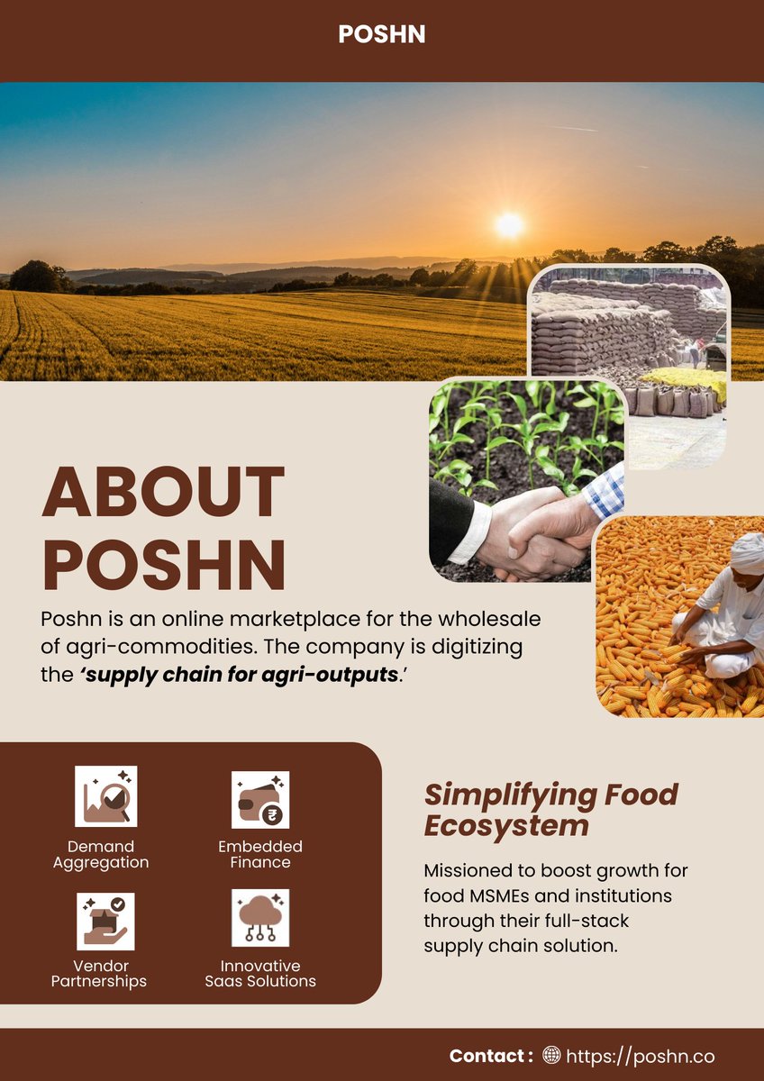 ZephyrPeacock's tweet photo. Poshn strives to enable access to high quality products at competitive prices for both buyers and suppliers of agri-commodities. The company matches compatible products, prices and delivery schedules between buyers and suppliers. 

(Continued in comments) https://t.co/h8D1OZjEwY