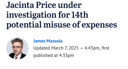 PeterWMurphy1's tweet photo. Jacinta Price has had to repay expenses she improperly claimed from the taxpayer 13 TIMES!!! She's under investigation for a 14th breach! Dutton has appointed her in charge of reducing govt waste! The corrupt Coalition is just trolling Australian voters now. #auspol #AusVotes25 https://t.co/1J0ExOKuy2